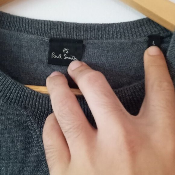 PS PAUL SMITH - Contrasting red sleeve wool sweater Sz M-L - Picture 6 of 10